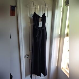 NWT LIKELY BLACK GENEVIEVE JUMPSUIT Size 0 Wide Leg Tie Front Scoop Neckline NEW